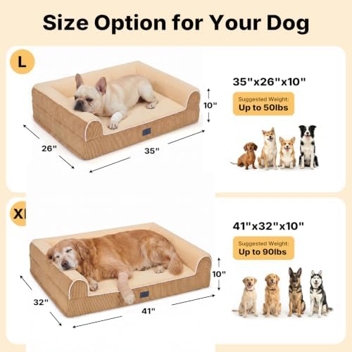 Veehoo Orthopedic Dog Bed for Medium Size Dogs, 5" Extra Thick Memory Foam