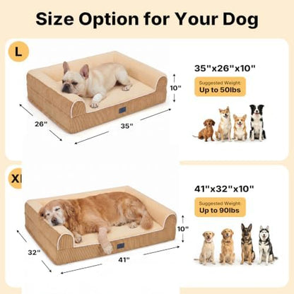 Veehoo Orthopedic Dog Bed for Medium Size Dogs, 5" Extra Thick Memory Foam