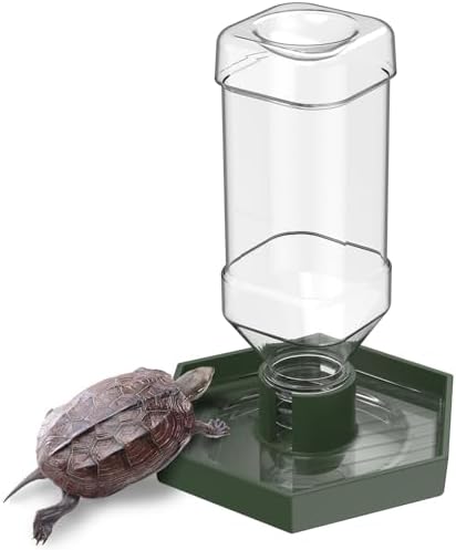 Pawfly Water Dispenser, Tortoise Water Dish, Snake Bearded Dragon Water Bowl, Reptile Terrarium Automatic Water Feeder Dispenser for Turtle Gecko Lizard and Chameleon, Small