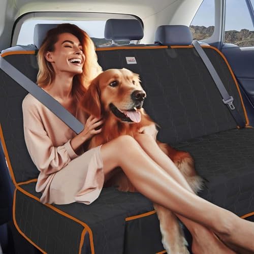 Reliadura Dog Seat Cover for Back Seat Waterproof Bench Seat Covers for SUV Washable Car Seat Covers for Dogs Non-Slip Pet Seat Cover for Back Seat Heavy Duty Protector for SUVs