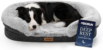Miorun Fluffy Orthopedic Dog Beds Large Sized Dog, 40" Bolster Sofa Bed