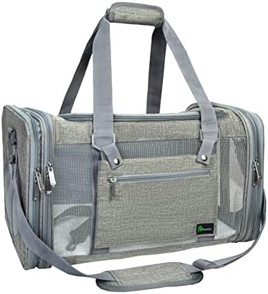 Soft-Sided Pet Carrier for Cats Small Dogs of 15 Lbs Medium Grey