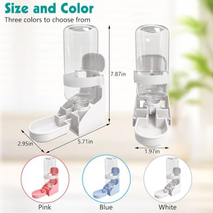 kathson Rabbit Water Bottle, 17oz Hanging Water Fountain Automatic Dispenser No Leak WaterFeeder for Bunny Chinchilla Guinea Pig Hedgehog Ferret