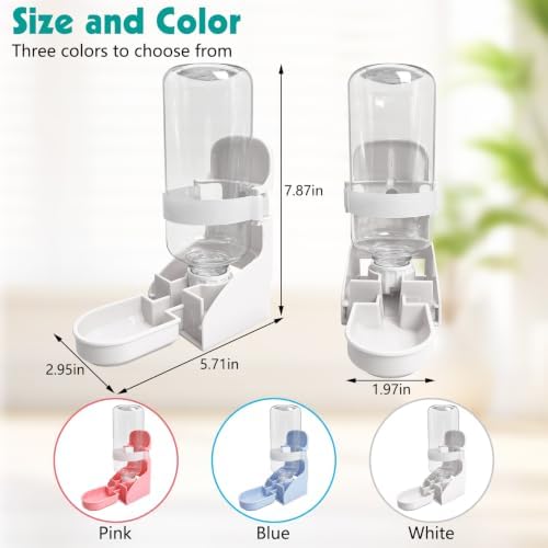 kathson Rabbit Water Bottle, 17oz Hanging Water Fountain Automatic Dispenser No Leak WaterFeeder for Bunny Chinchilla Guinea Pig Hedgehog Ferret