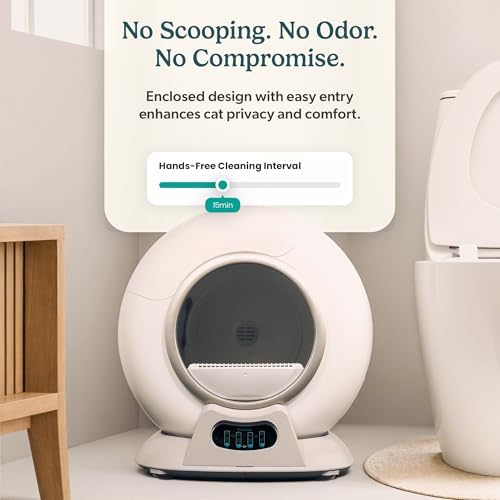 Petcove PurrTek Automatic Litter Box Self Cleaning 5GHz Wi-Fi, Odor Control