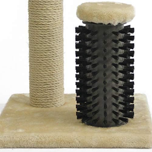 Amazon Basics Cat Scratching Post with Self Groomer for Indoor Cats & Kittens, Small (16.5" H), Beige