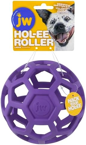 JW Pet HOL-ee Roller, Natural Rubber, Large 5.5in, Colors May Vary