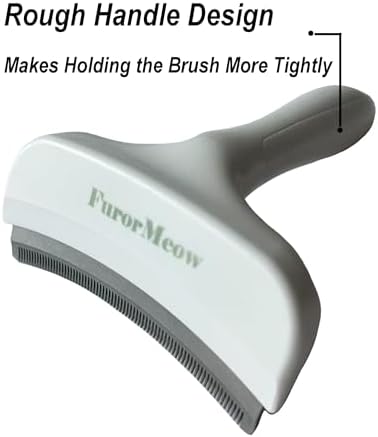 Pet Deshedding Tool with Curve Blade, Cat Grooming Brush, Tight V-shaped Teeth Shedding Comb for Cats and Dogs (White, Large)