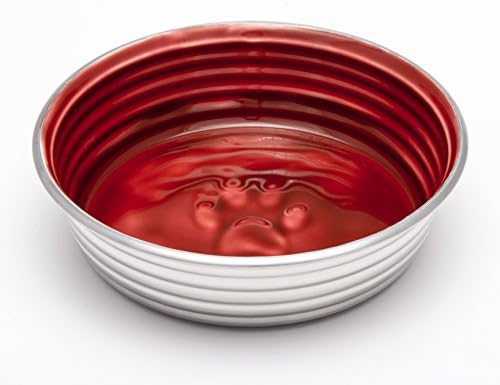 Loving Pets - Le BOL Dog Food Water Bowl Enamel Ceramic Bowl No Tip Stainless Steel Pet Bowl No Skid Spill Proof (Large, Bordeaux)