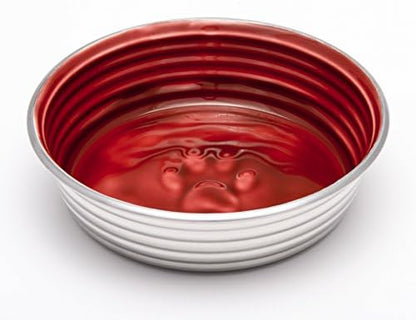 Loving Pets - Le BOL Dog Food Water Bowl Enamel Ceramic Bowl No Tip Stainless Steel Pet Bowl No Skid Spill Proof (Medium, Bordeaux)