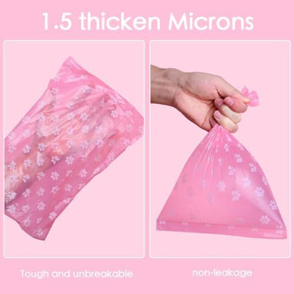 Poop Bags Rolls 256 Count - 9x13 Inches Pink Thickened Leakproof Lavender scent Poo Bags for Dogs, Eco-Friendly Pet Waste Bags for Walking, Home, Travel