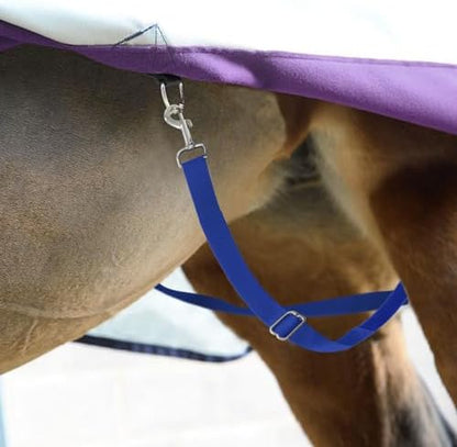Harrison Howard Half Elastic Horse Blanket Leg Straps Replacement, Adjustable Leg Straps with Controlled Stretch for Heavy Blankets, Secure Fit for Turnout, Stable & Transport Royal Blue Full Large