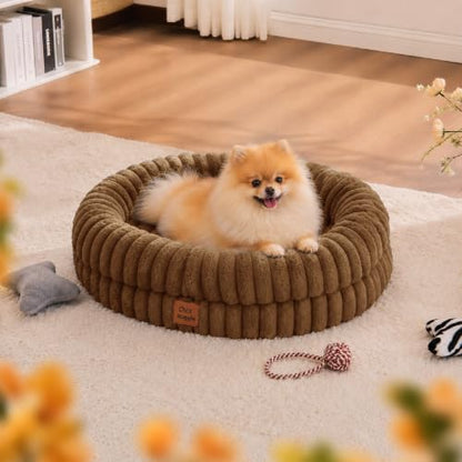 ChiXnuggle Orthopedic Dog Bed, Washable Cover, Faux Fur Bolster Pet Couch