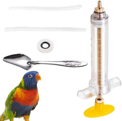 Baby Bird Feeding Syringe Set, Small Pet Parrot Feeding Tubes for Birds, Hand Feeding Tubes Kit Parrot Feeder Food Feeding & Watering Supplies for Small Pet Baby Birds (50ML)