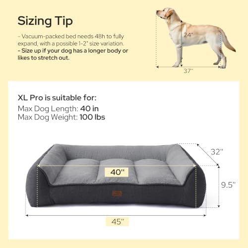 Bedsure SupportMax™ Extra Thick Orthopedic XL Dog Bed for Extra Large Dogs