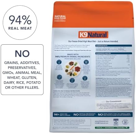 K9 Natural - Freeze Dried High Protein Grain-Free Dog Food Or Topper