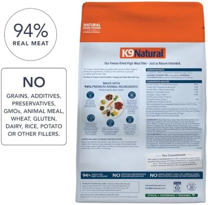 K9 Natural - Freeze Dried High Protein Grain-Free Dog Food Or Topper