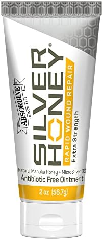 Absorbine Silver Honey Rapid Wound Repair Ointment 2oz Tube, Manuka Honey + MicroSilver BG, Horse & Large Animal Wound Care