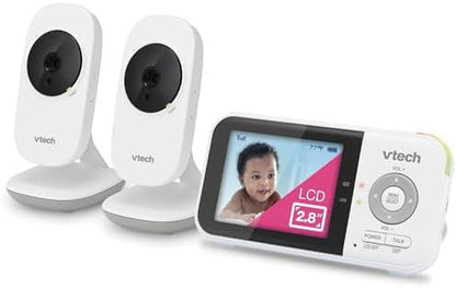 VTech Baby Monitor No WiFi with 2 Cameras – 19-Hour Battery, Patrol Mode for Twins & Two Rooms, 1000ft Range, Auto Night Vision, Two-Way Talk, Temperature Sensor | VM819-2