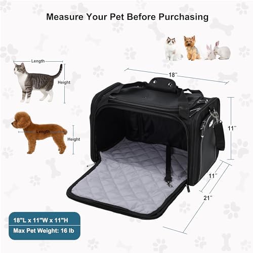 EliteField Deluxe Soft Pet Carrier for Cats and Dogs (3-Year Warranty)