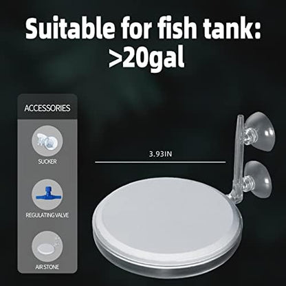 Upettools 4inch Nano Aquarium Air Stone Kit, Bubble Diffuser