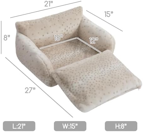 Hollypet Cat Bed Small Dog Orthopedic Couch Beds for Pets up to 13 lbs
