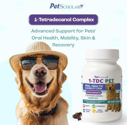 1TDC Dental & Joint Health Softgel Supplement for Dogs & Cats, Supports Oral Health, Stamina, Mobility, Muscle Strength & Recovery, Maintains Skin & Coat Health of Pets (30 Soft Gels)
