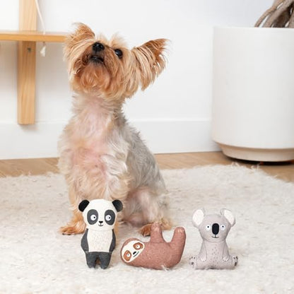 Fringe Studio "Cuddle Buddies, Durable Cotton Canvas Small Plush Dog Toy 3PCS Set, PetShop Collection (521023)