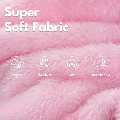 Fuzzy Dog Hoodie Sweater for Large Dogs Warm Winter Dog Clothes with Double-Sided Plush Fleece Soft Stretchy Pet Coats Hooded Sweatshirt for Medium Large Dogs