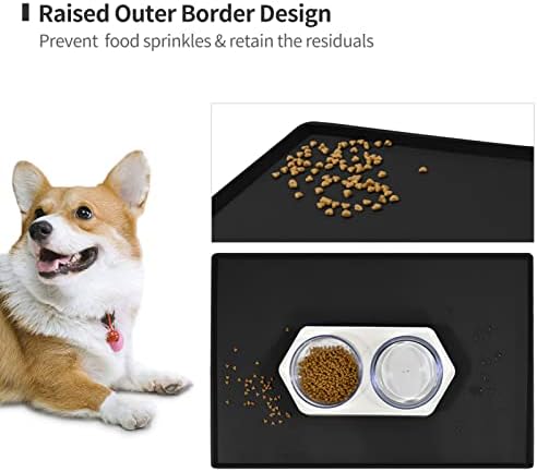 Silicone Dog Food Mat Waterproof Pet Feeding Tray for Medium and Large Dogs