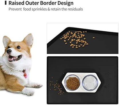 Silicone Dog Food Mat Waterproof Pet Feeding Tray for Medium and Large Dogs
