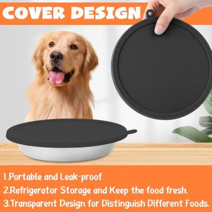 Patelai Dog Bowl with Lid, 4 Pcs, Black