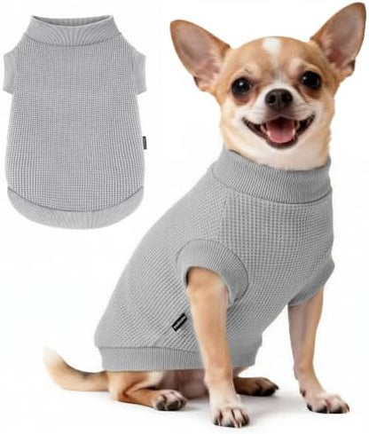 1 Pack Dog Shirt for Small Supplies Functional Waffle Dog Clothes Warm Soft Sweatshirt Outfit for Dogs Cats Pet Apparel