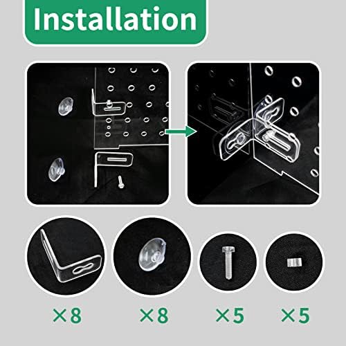 Fish Tank Divider Aquarium Acrylic Isolation Grid Board Divider with Suction Cups Accessories Transparent Plate Baffle Blocking Fish Partition Net Freshwater Ornament 25x30cm/9.84x11.81in