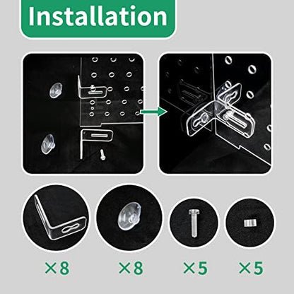 Fish Tank Divider Aquarium Acrylic Isolation Grid Board Divider with Suction Cups Accessories Transparent Plate Baffle Blocking Fish Partition Net Freshwater Ornament 25x30cm/9.84x11.81in