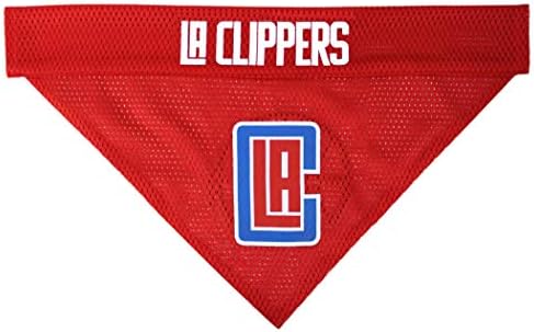Pets First NBA Dog Bandana - Los Angeles Clippers Reversible Pet Bandana. 2 Sided Home & Away Sports Bandana with a PREMIUM Embroidery TEAM Logo, Small/Medium