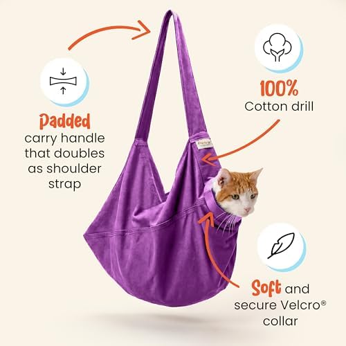 Cat-in-the-Bag Cozy Comfort Carrier - Large Lavender Pet Carrier and Cat Carrier Soft for Grooming, Vet Visits, Medication Administration, Dental Care, and Nail Trimming