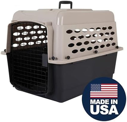 Petmate Vari Dog Kennel, Portable Pet Carrier, Taupe and Black, 28in