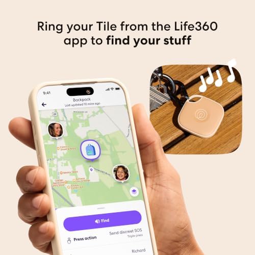 Life360 Tile - Bluetooth Tracker, Keys Finder and Item Locator for Keys, Bags and More. Phone Finder. Both iOS and Android Compatible. 1-Pack (Seaglass)