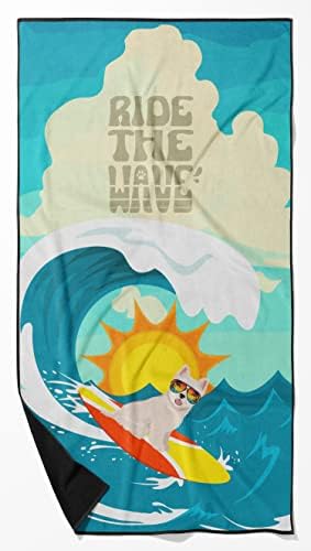 Caroline's Treasures MLM1289TWL3060 Surfer Dog Westie Premium Beach Towel Oversized Towel Beach Blanket, Pool, Beach Essentials, Yoga, Premium Bath Towel, Quick Dry Plush