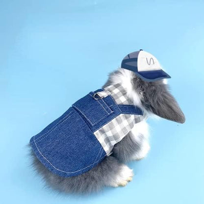 Rabbit Harness and Leash for Walking Escape Proof - Cute Mesh Breathable Bunny Vest Harness Outdoor Camping Hiking Training - Also Suit for Ferret Kittn Puppy Small Animals (Large)