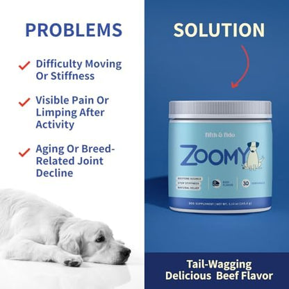 Fifth & Fido Zoomy Hip & Joint Supplement for Dogs, Powder