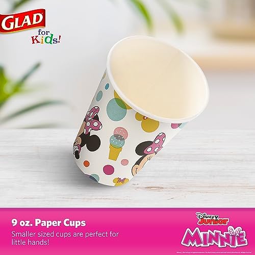 Glad for Kids Disney Minnie Mouse Paper Cups, Minnie Dots, 9 Oz, 24 Count