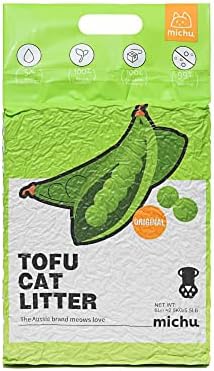 Michu Tofu Cat Litter Natural Clumping Tofu Cat Litter, Fast Clumping and Easily Scoop-able 5.5lb/88oz 5 Scents - Original, 3 Pack