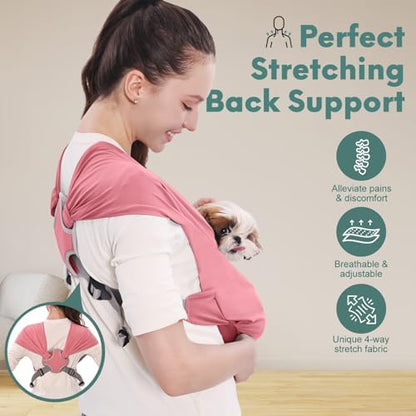 Supet Dog Sling Carrier for Small Pet, Adjustable Hands Free Front Backpack