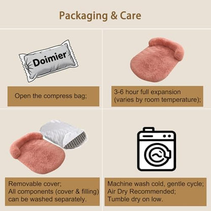 Orthopedic Dog Bed with Egg-Crate Base, Calming Dog Beds Fluffy Plush Faux Fur with Raised Edges, Spine Friendly Pet Sleeping Mat for Medium Large Dogs, Easy Wash (Oval, Blush Pink 40"x30")