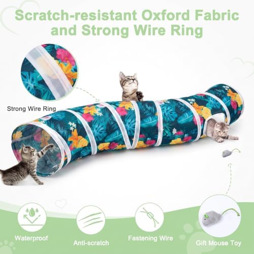 Glittme S-Shape Cat Tunnel, Foldable Cat Tunnels for Indoor Cats