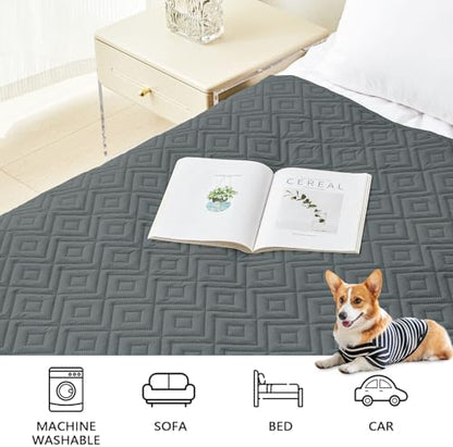 hyha Waterproof Reversible Dog Blanket, Pet Blanket for Sofa Couch