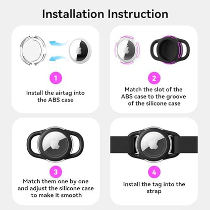 Waterproof AirTag Holder for Dog Collar, Soft Slide-On Dog AirTag Holder
