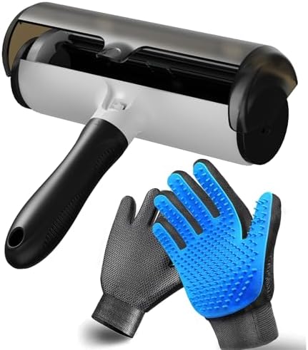 NVNAN Pet Hair Remover Roller and Grooming Glove Set for Dogs & Cats